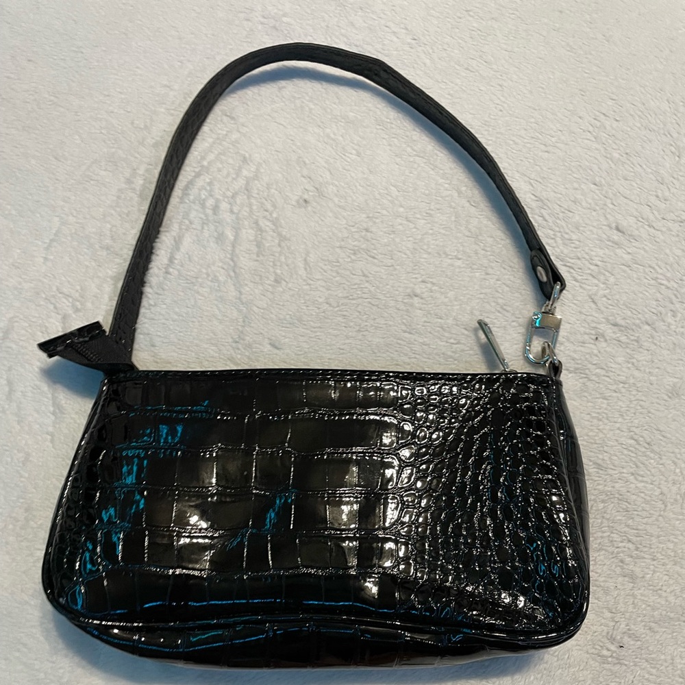 Black Crocodile print purse